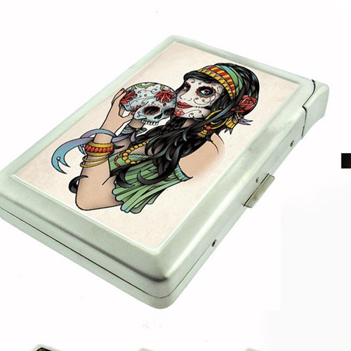 Skull cigarette case with - d1,